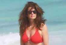 Cindy Crawford Stuns in Red String Bikini on Cancun Beach: Sexy Seaside Moment cindy-crawford-stuns-in-red-string-bikini-on-cancun-beach-sexy-seaside-moment